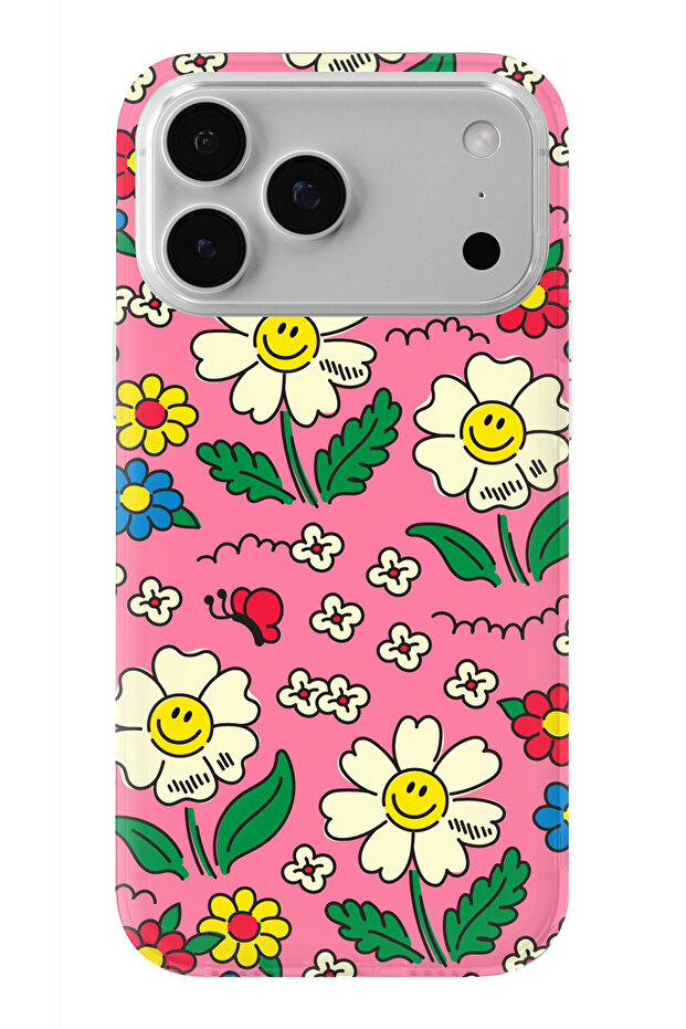 حافظة شفافة مطبوعة بتصميم Smiling Daisies متوافقة مع هاتف iPhone 17 Pro - 1