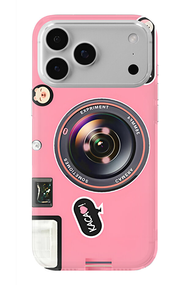 غطاء شفاف مطبوع بتصميم كاميرا متوافق مع آيفون 17 برو - 1