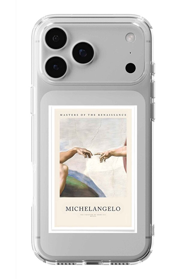 حافظة شفافة مطبوعة بتصميم ملصق ميتشيلانجيلو متوافقة مع هاتف iPhone 17 Pro - 1