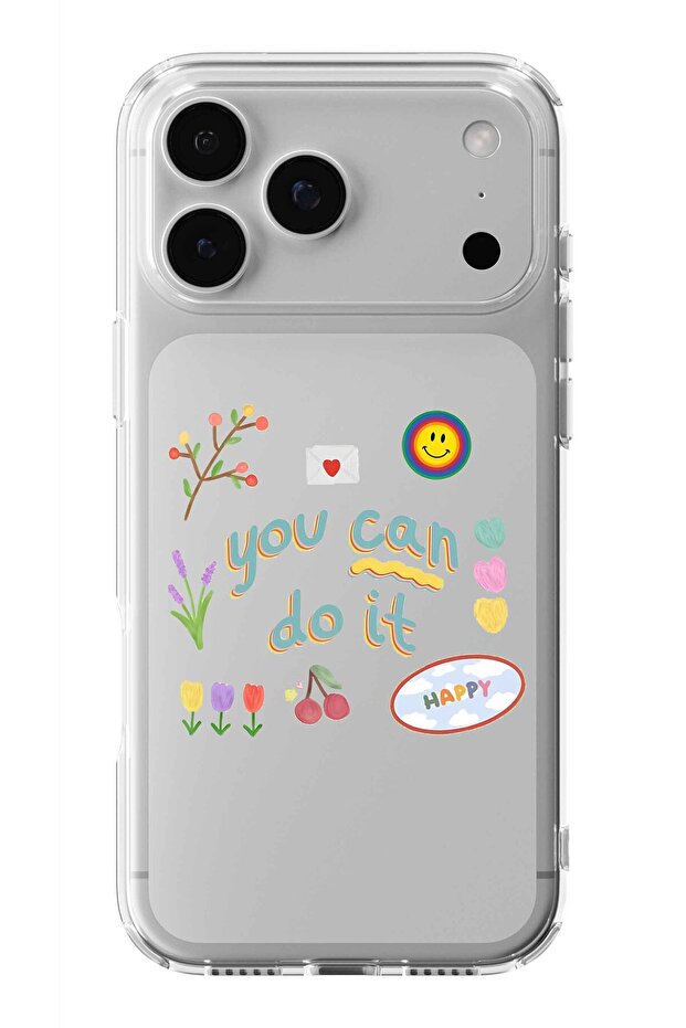 حافظة شفافة مطبوعة بتصميم You Can Do It متوافقة مع هاتف iPhone 17 Pro - 1