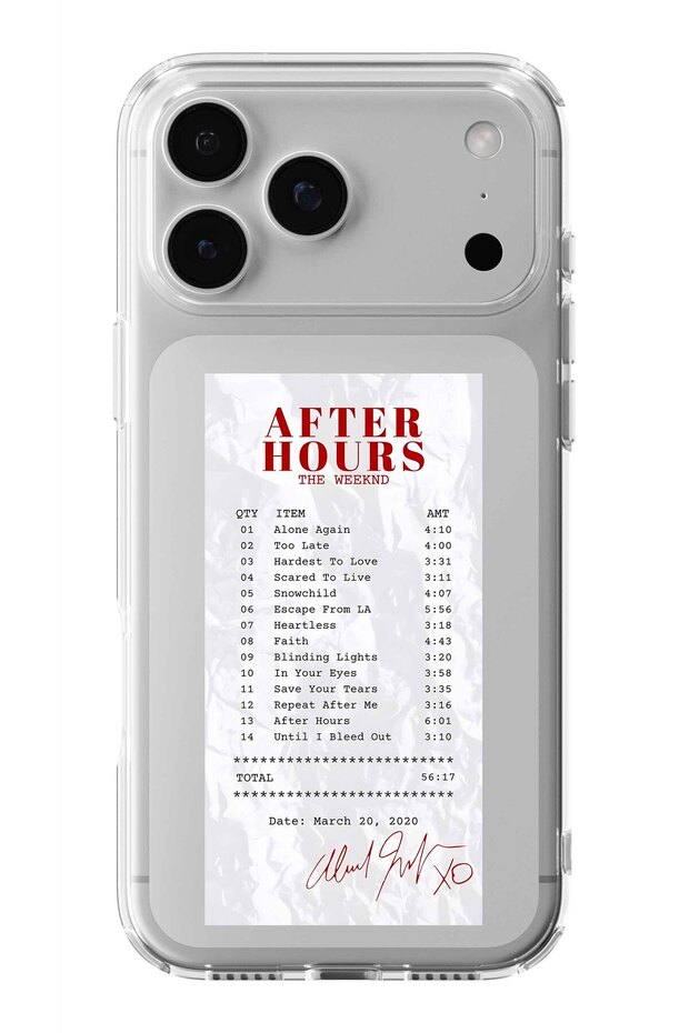 iPhone 17 Pro Max Compatible the Weeknd after Hours Album Cover Design Printed Transparent Case