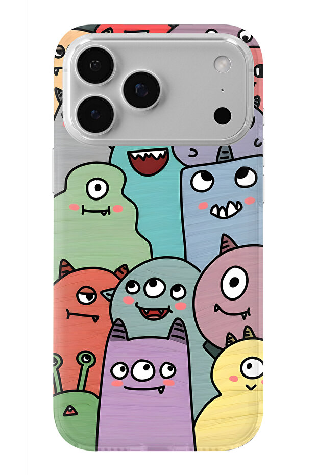 حافظة شفافة مطبوعة بتصميم الوحوش اللطيفة متوافقة مع iPhone 17 Pro - 1