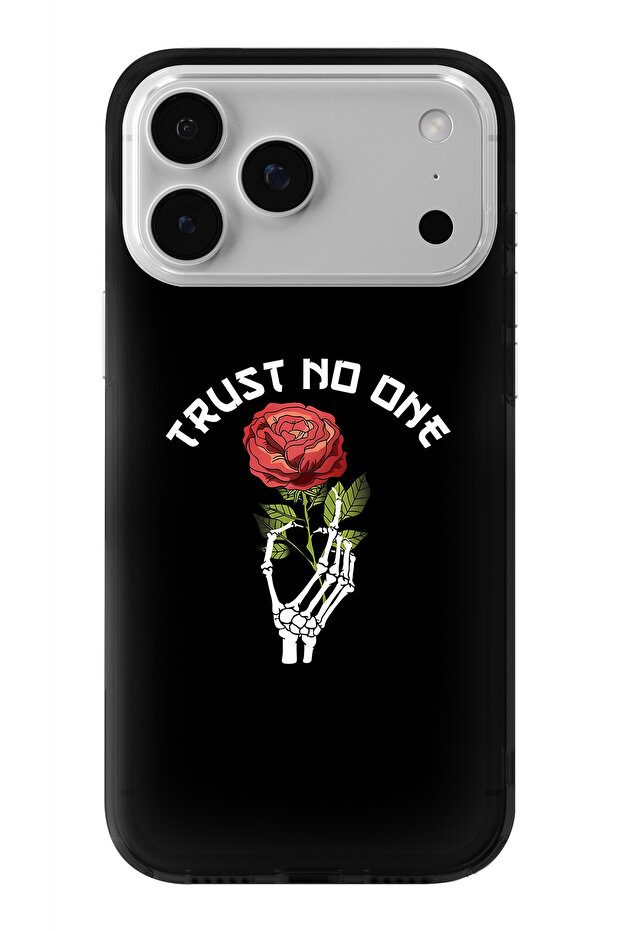 حافظة شفافة مطبوعة بتصميم Trust No One متوافقة مع iPhone 17 Pro - 1