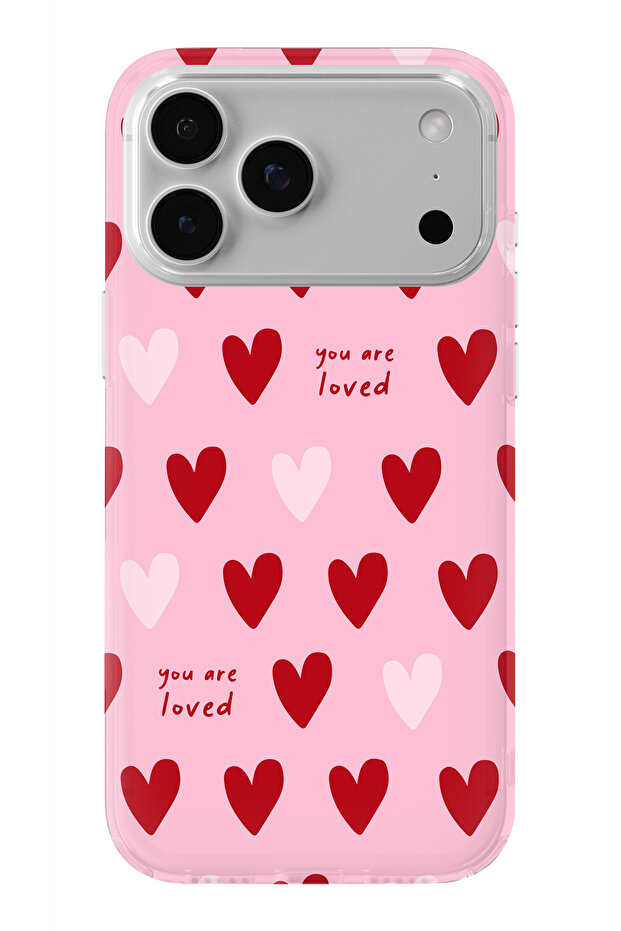 حافظة شفافة مطبوعة بتصميم قلب متوافقة مع آيفون 17 برو - 1