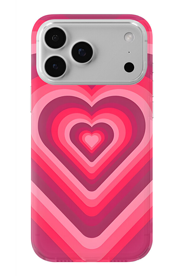 حافظة شفافة مطبوعة بتصميم قلب متوافقة مع آيفون 17 برو - 1