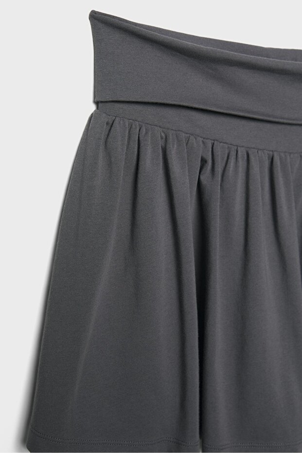 Geniş belli örgü şort etek - 3