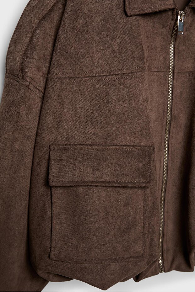 Suni süet balon ceket - 8