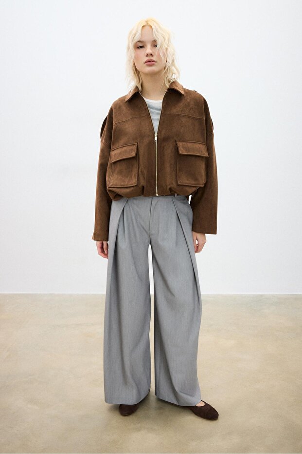 Suni süet balon ceket - 2