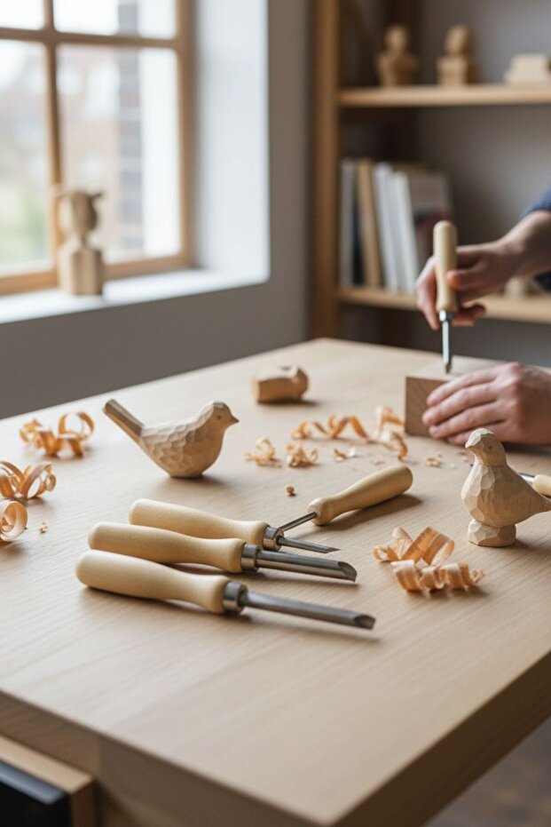 4 LÜ AHŞAP OYMA SETİ - 3