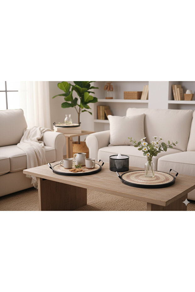 Serving tray set with tissue box - 2