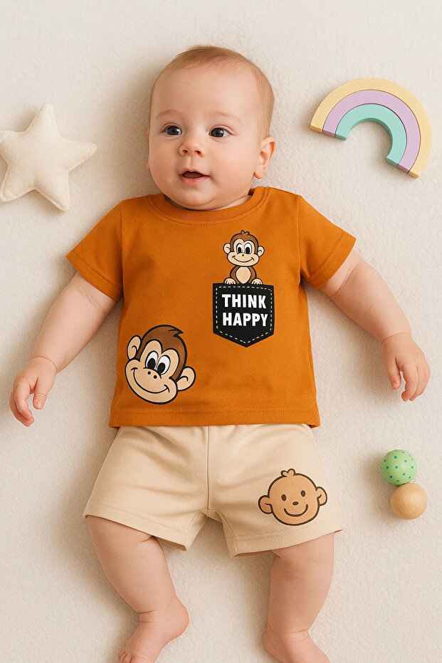 Babydonat Monkey Patterned 2-Piece Baby Boy Set
