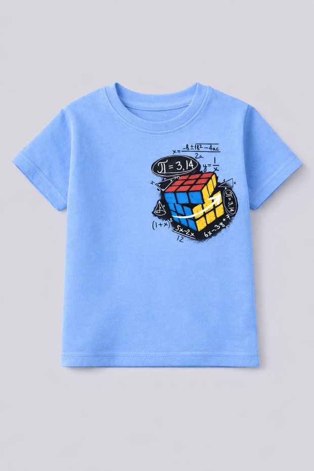 100% Cotton Unisex Math Dice Printed Kids T-Shirt