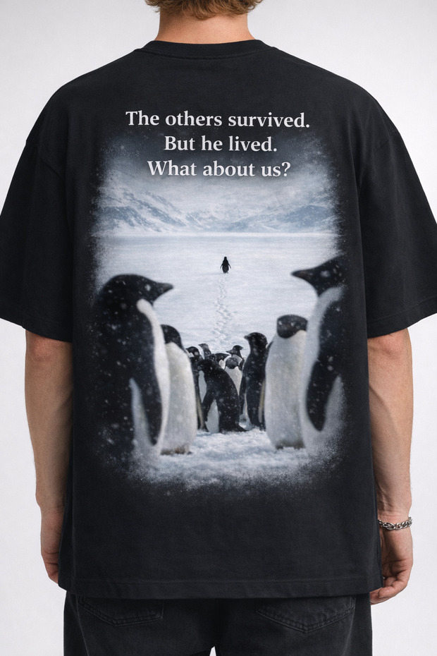 100% Cotton Unisex Nihilist Penguin - Lonely Penguin Printed T-Shirt