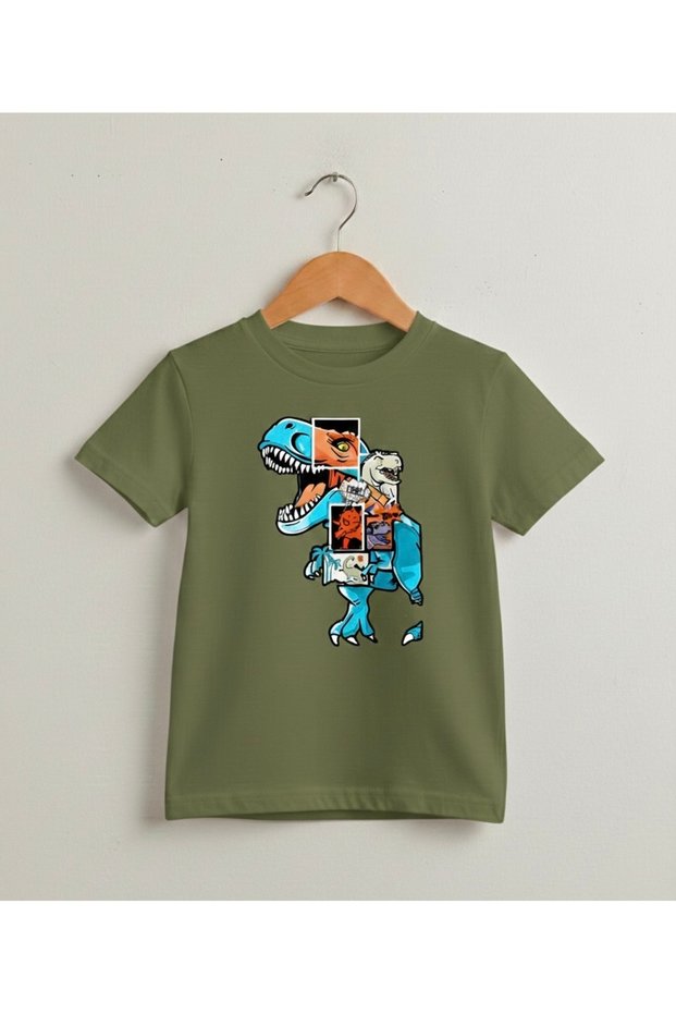 100% Cotton T-Rex Printed Kids T-Shirt