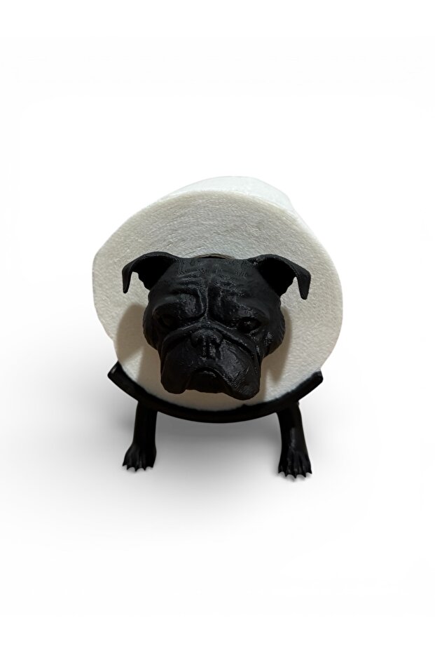Bulldog Themed Toilet Paper Holder – Decorative 3D Printed Bathroom Accessory