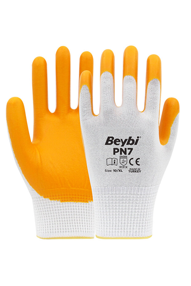 PN7 Polyester Örme NİTRİL ELDİVEN NO: 10/XL (12 ÇİFT) - 1