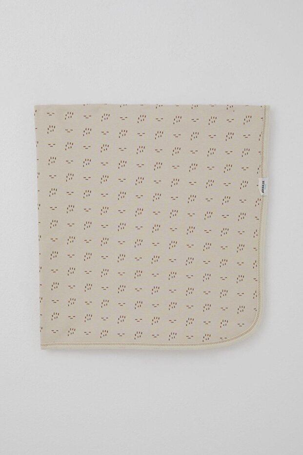 Newborn Baby Blanket Patterned Standard, Beige