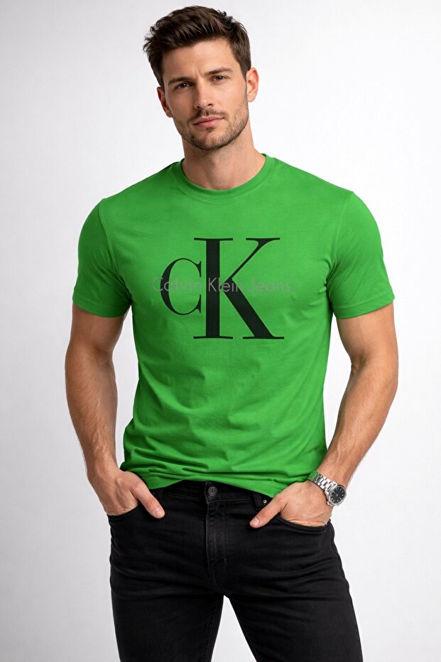 Ck Slim Fit Organic Cotton Woven T-Shirt