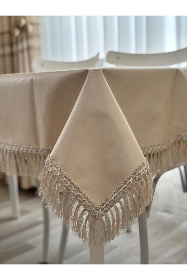Tablecloth Plastic Ecru Dobby Stylish and Flowing Design –