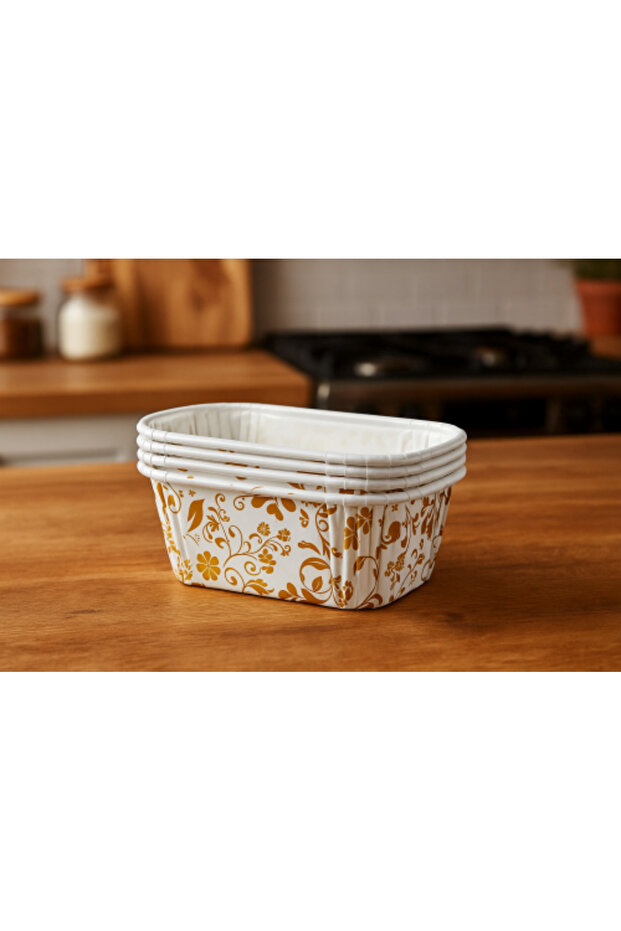 Rectangular Paper Boxes with Golden Pattern - 1