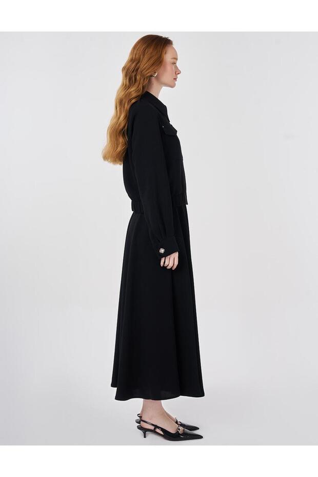 طقم سترة بومبر باللون الأسود - 5