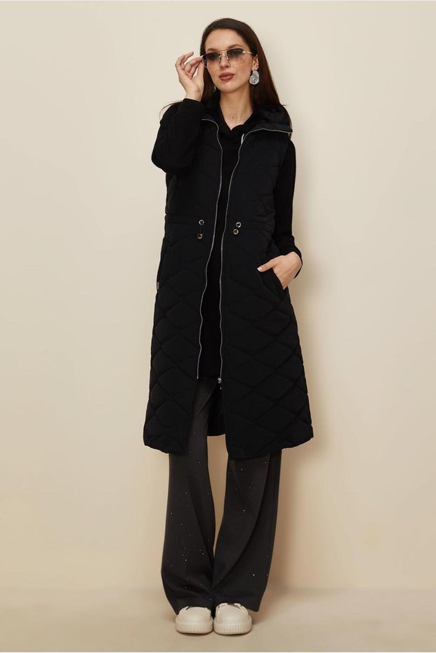Waist-Tieded Quilted Vest 45273