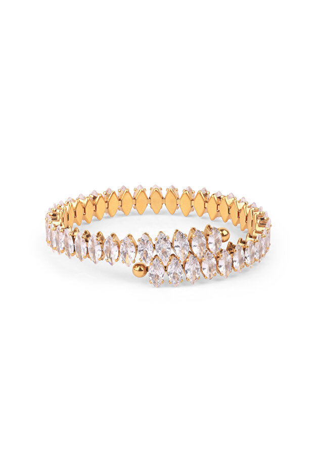 18kt Gold Plated Zircon Marquise cut bracelet