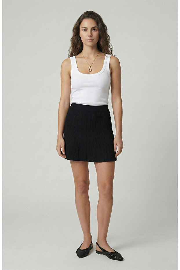 Kırıkbeyaz Basic Örme Atlet - 1