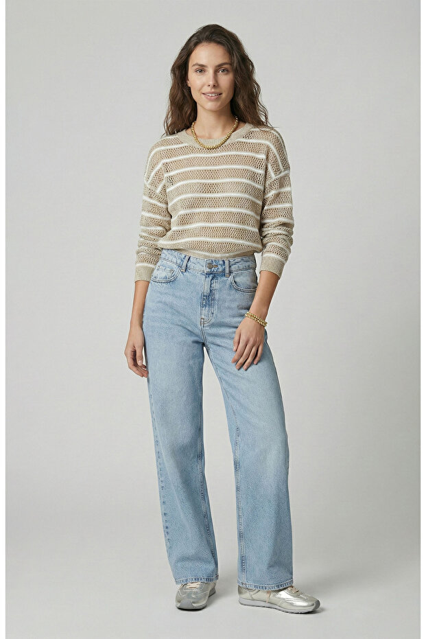 Taş Ajurlu Simli Triko Kazak - 2