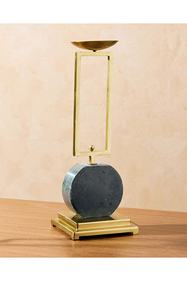 Gold Large Metal Pillar Candle Holder