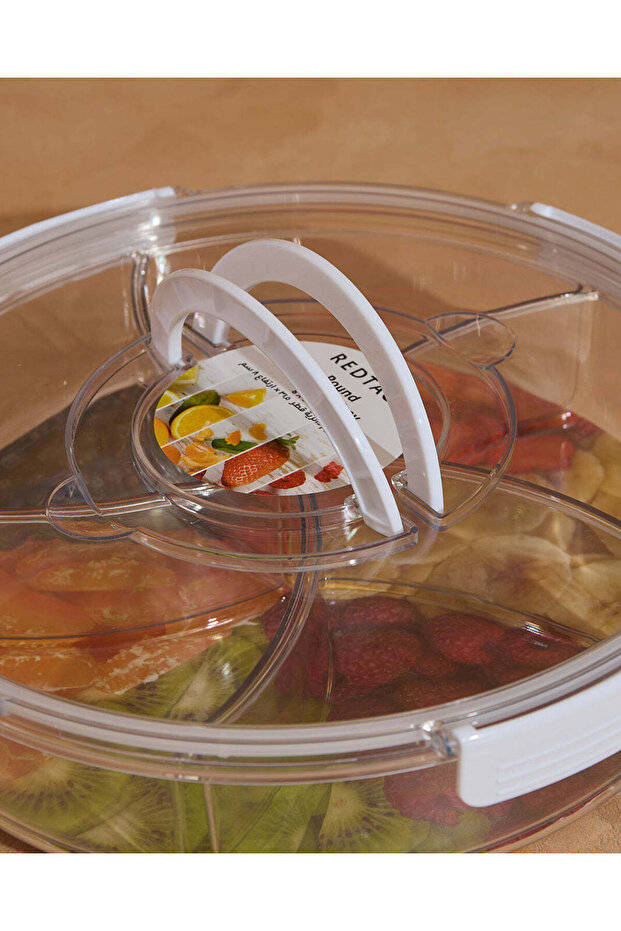 صينية تقديم وجبات خفيفة دائرية شفافة - 4