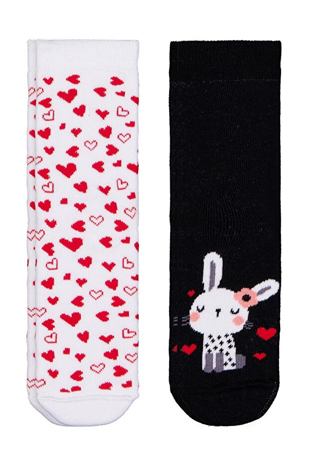 Civil Girls' Bunny Towel 2-Piece Girls' Socks | Towel | School Nursery and Daily Use