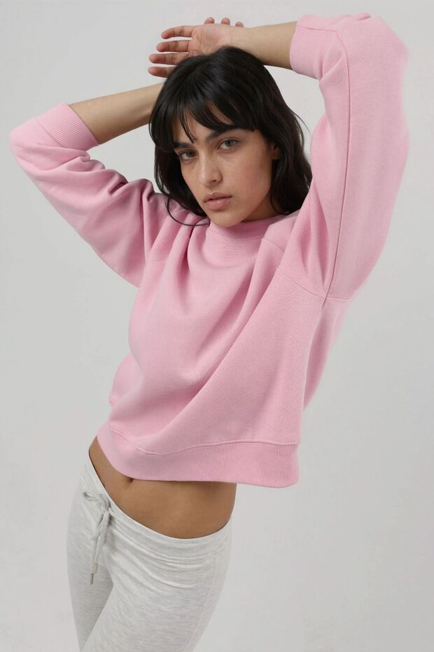 BUSEM Bisiklet Yaka Uzun Kollu Örme Sweatshirt - 4