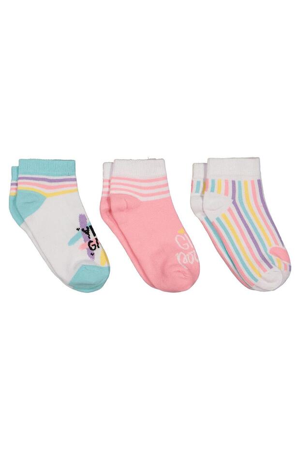 Civil Girls' Yes 3-Piece Girls' Booties Socks | Printed | School Nursery and Daily Use