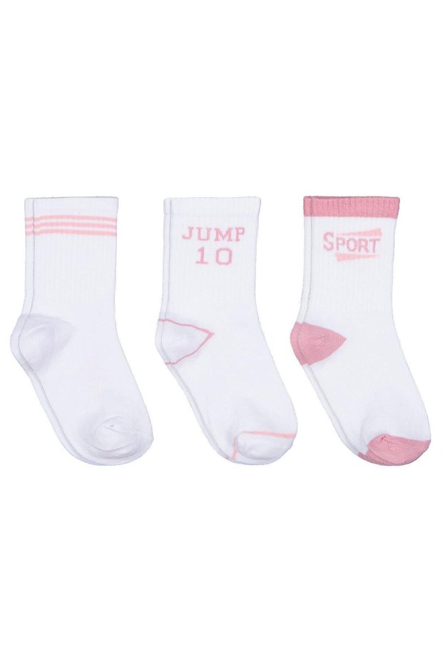 Sport 3-Piece Socks for Girls Aged 2-12 - Standard for 10-11 Years Old