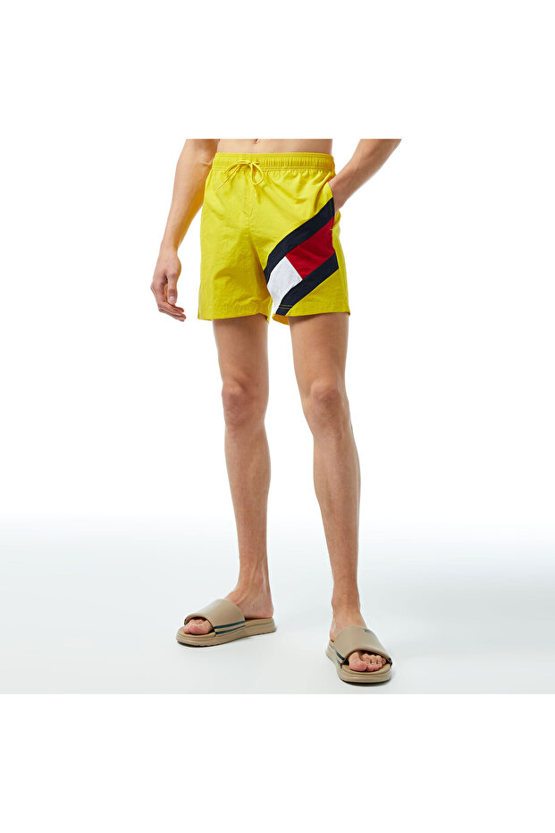 Medium Drawstring Erkek Sarı Deniz Şortu - 4