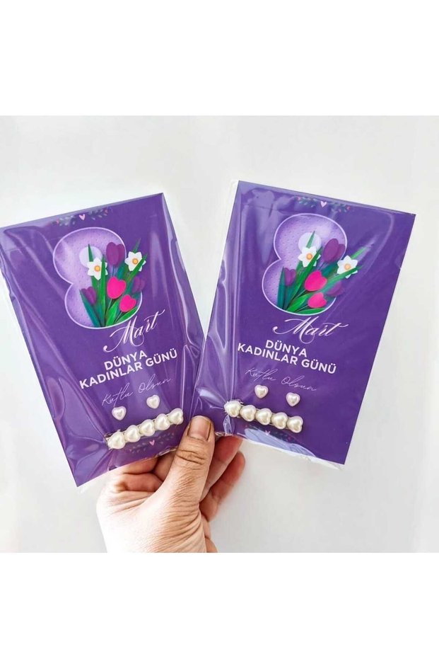 8 March Women's Day Gift 10 Pieces of Buckle and Earring Cards