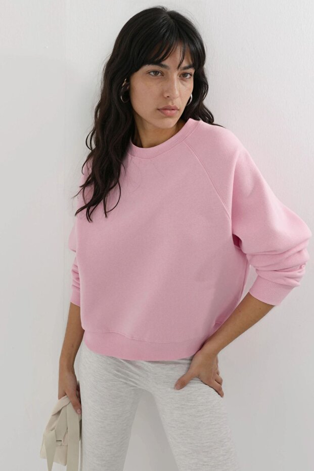 BUSEM Bisiklet Yaka Uzun Kollu Örme Sweatshirt - 1