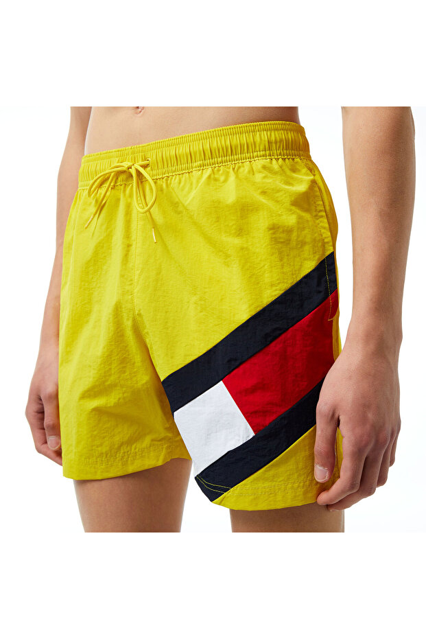 Medium Drawstring Erkek Sarı Deniz Şortu - 5