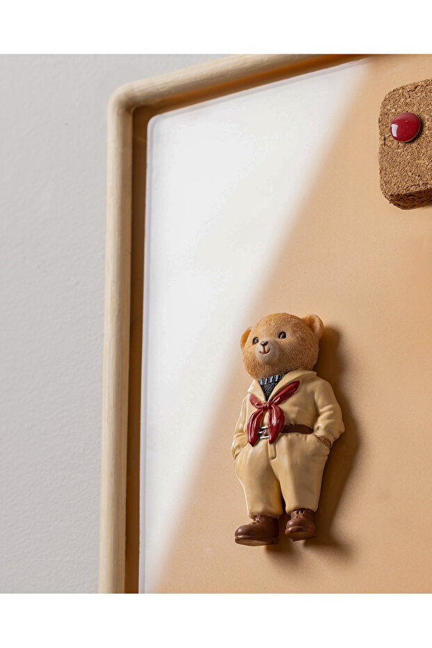 Cookie Bear Magnet - Krem- 4x8 cm - 3
