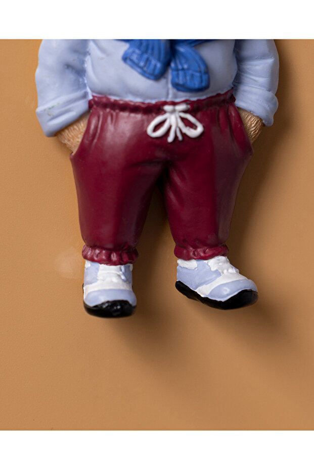 Benoit Bear Magnet - Mavi/Bordo - 4x8 cm - 5