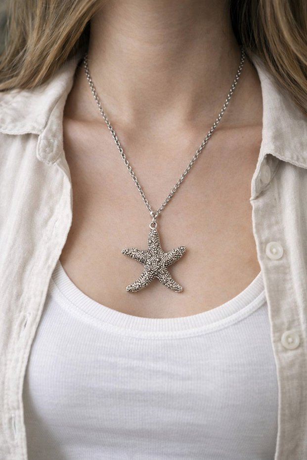 Starfish Shaped Metal Necklace – with 60 cm Chain