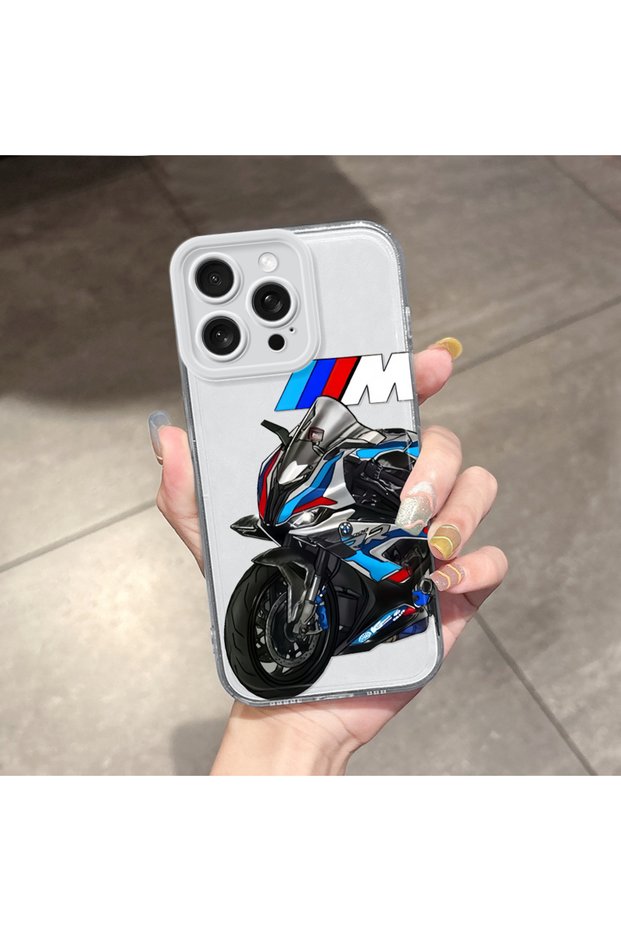 حافظة متوافقة مع هاتف iPhone 15 Pro Max، حافظة هاتف من السيليكون الناعم بنمط BMW مع حماية شفافة للكاميرا