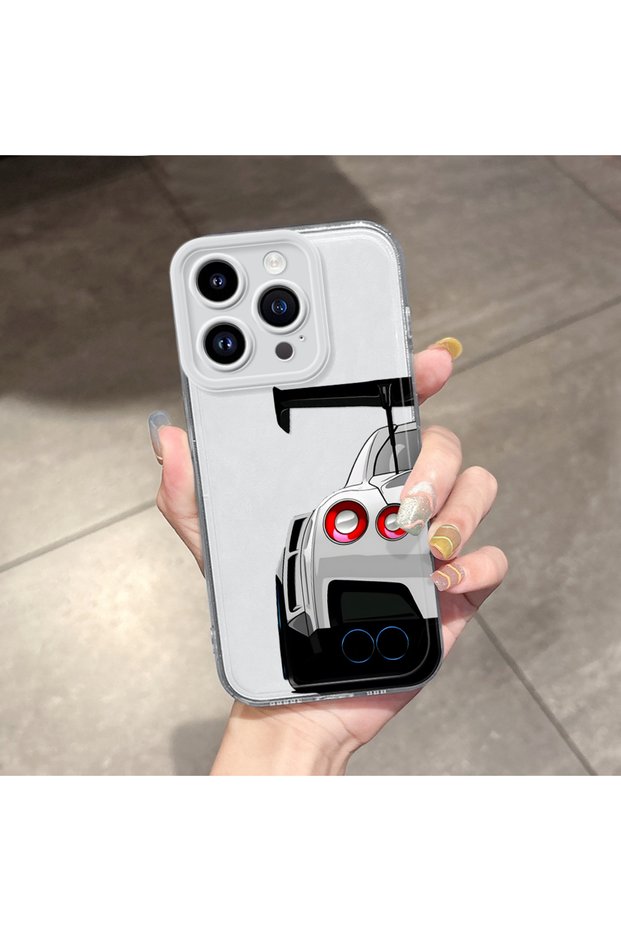 iPhone 15 Pro Compatible Transparent Soft Silicone Case with Camera Protection Phone Case Bmw Pattern