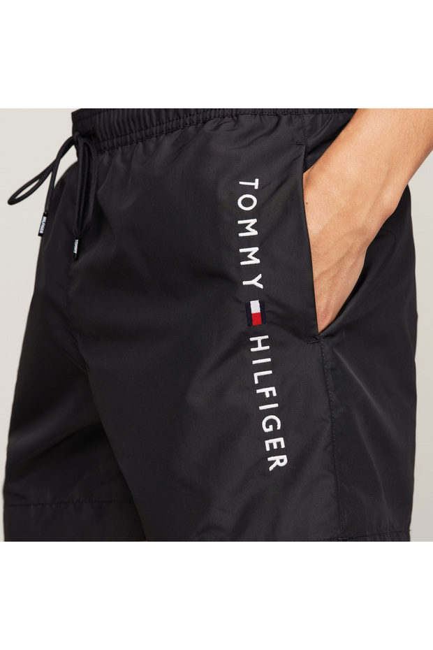 Medium Drawstring Erkek Siyah Mayo Şort - 2