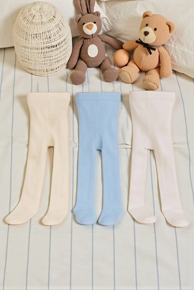 3-Pack Baby & Kids Cotton Solid Color Pantyhose
