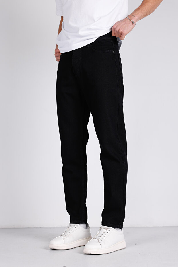 Men's Non-Lycra Boyfriend Jeans Straight Black