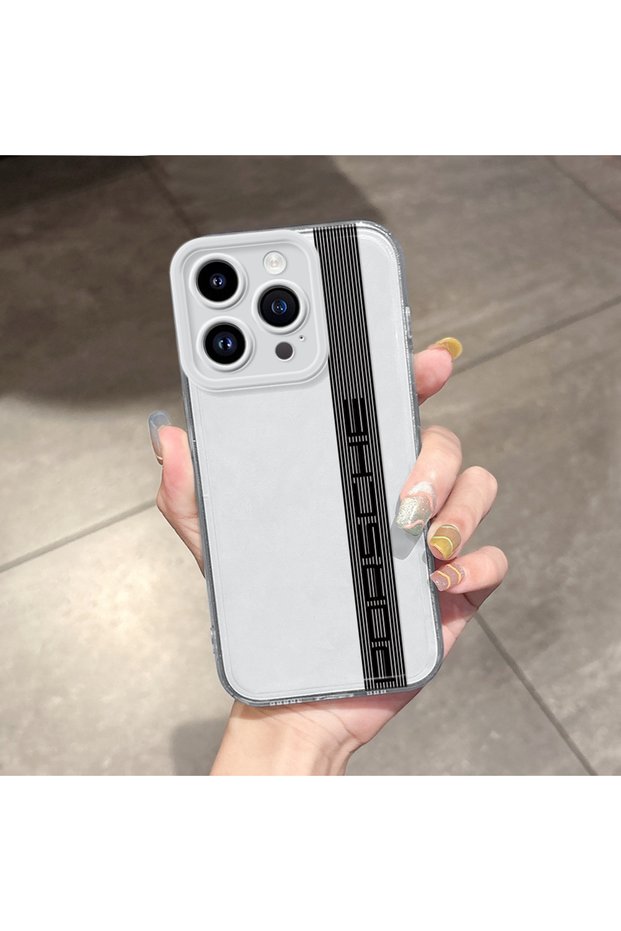 iPhone 15 Pro Compatible Transparent Camera Protected Car Pattern Airbag Soft Silicone Phone Case