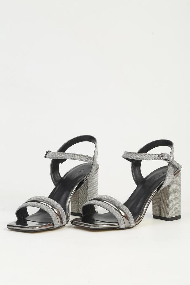 Women's Platinum Heeled Shoes Pc-55676