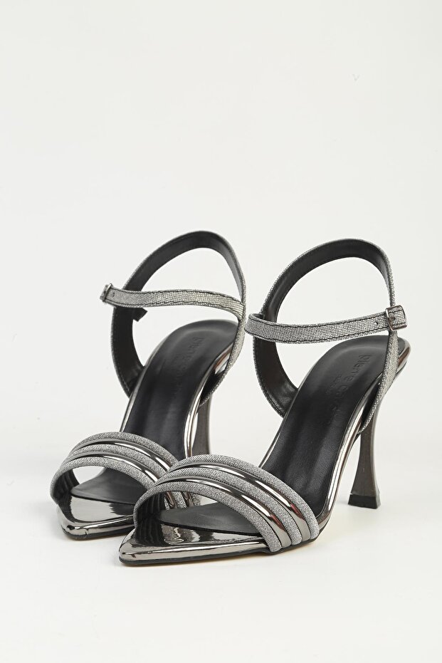 Women's Platinum Heeled Shoes Pc-55675